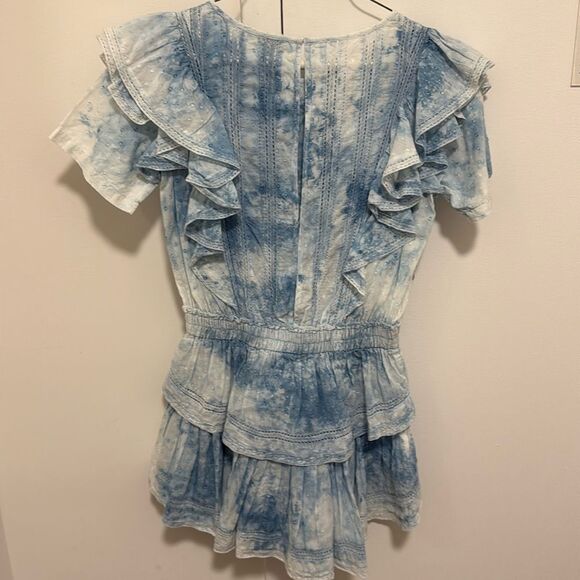 LoveShackFancy Natasha Women’s Mini Dress in Blue Hand Dye. Size P. - Picture 7 of 10